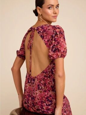 Lulus Open-Back Floral Midi Dress